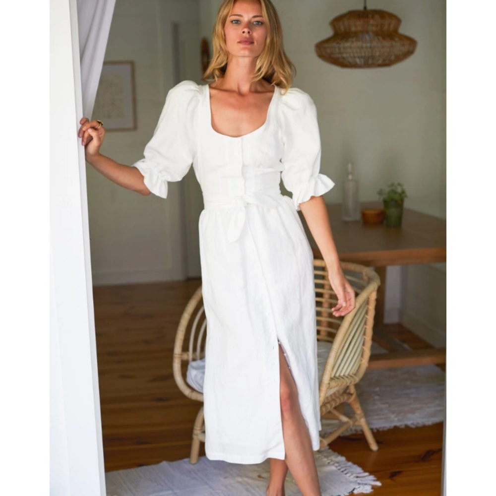 Emerson Fry MEADOW DRESS SALT LINEN Size Medium